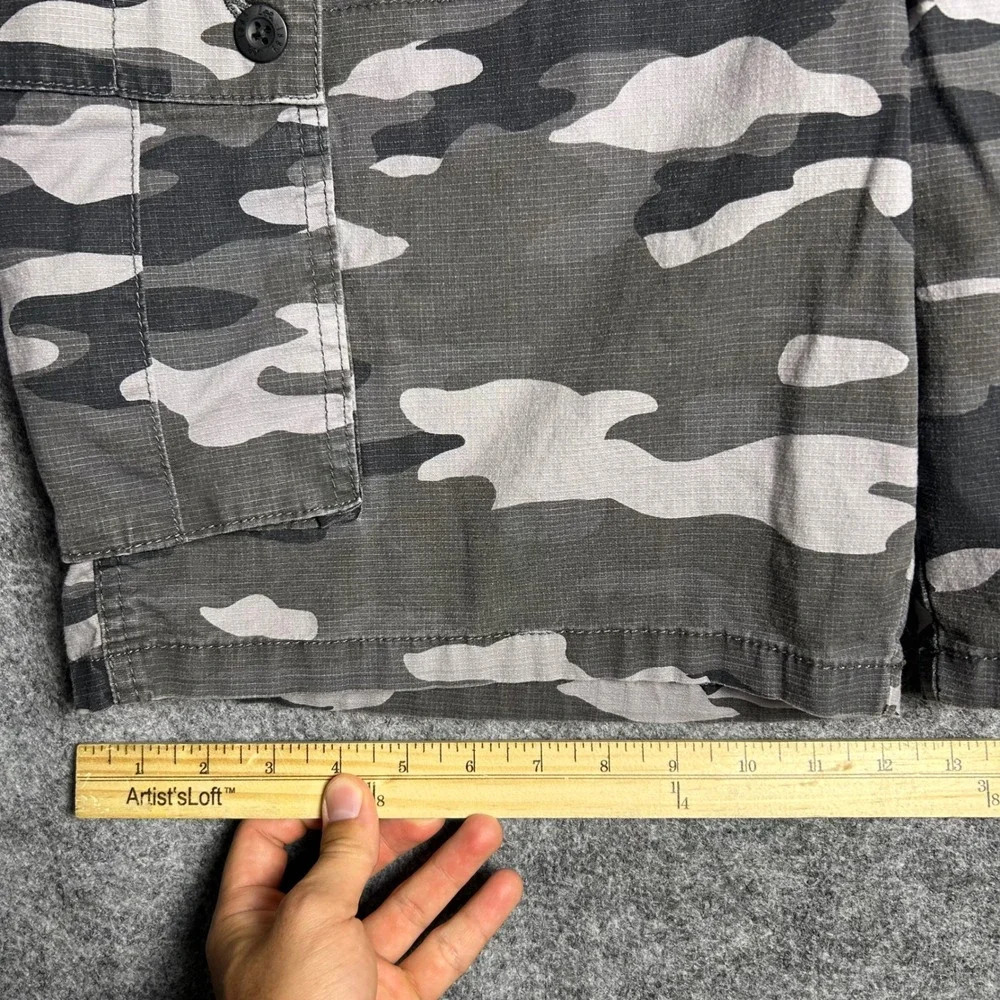 Lee Grey Camo Cargo Shorts Ripstop Baggy Skater Y2K Vintage Size 38